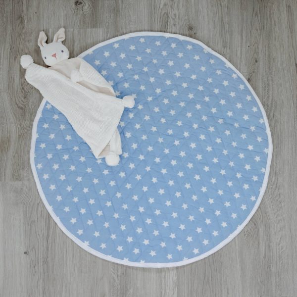 Reversible Blue Star And Stripe Quilted Play Mat