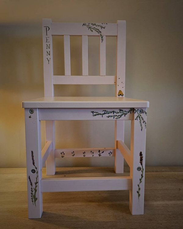 Floral Custom Painted Children's Chair