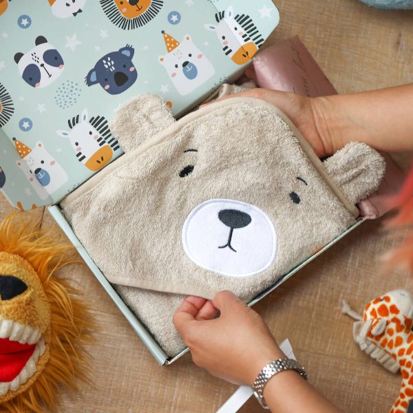 Personalised Baby Bear Hooded Cotton Towel