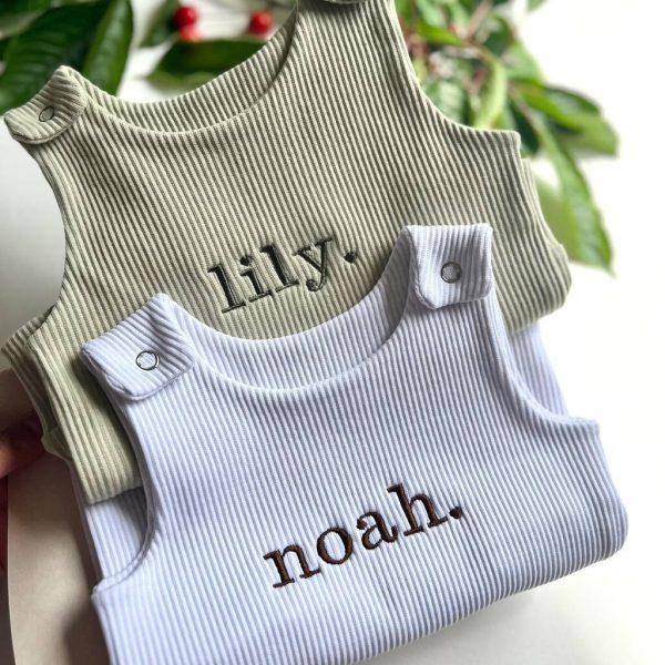 Personalised Baby Dungarees – Embroidered Baby Romper Gift For Newborn, Boy Or Girl