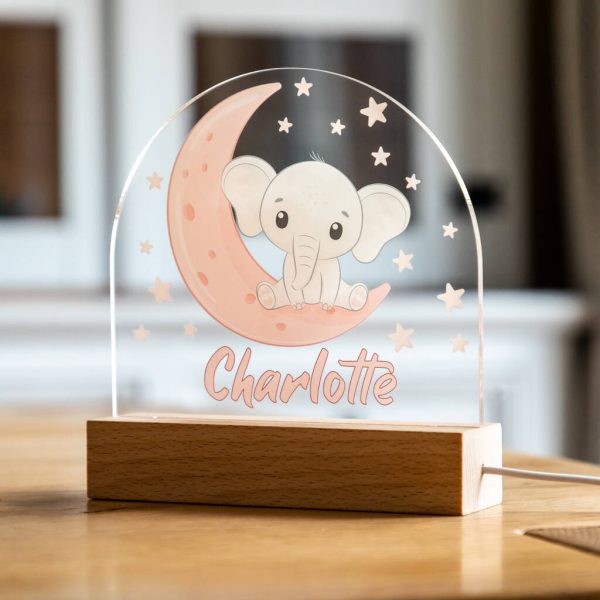 Personalised Baby Elephant Night Light