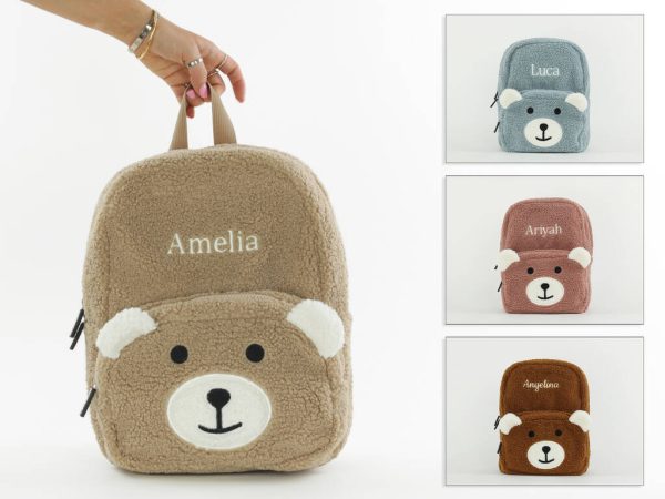 Personalised Fluffy Teddy Kids Backpack