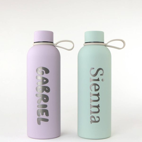 Personalised Insulated Chubby Drinks Bottle With Carry Handle