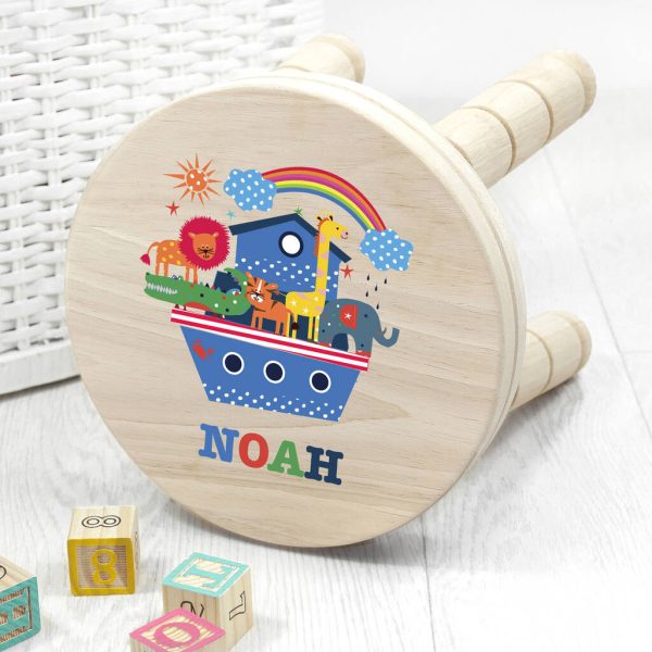 Personalised Kid’s Noah's Ark Wooden Stool