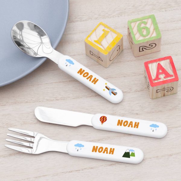 Personalised Kids Metal Cutlery Set