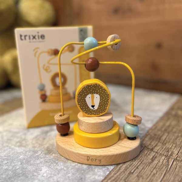 Personalised Mr. Lion Wooden Beads Maze