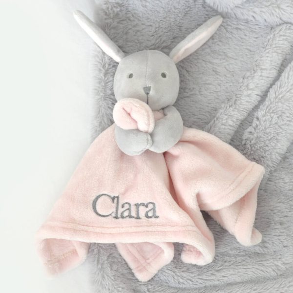 Personalised Pink Bunny Rabbit Baby Comforter