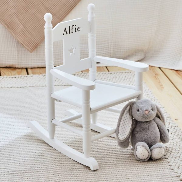 Personalised White Star Children's Rocking Chair 18m+